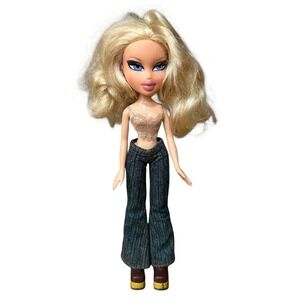 Vintage 2001 Bratz Doll Blonde Wavy Hair Jeans Glitter Top MGA 10 In Fashion